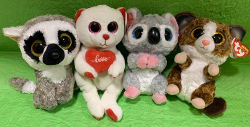 Plüss állat (Lemúr, Fehér maci szívvel, Koala, Maki)