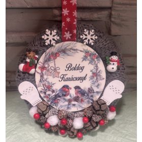 Kopogtató Boldog Karácsonyt táblával