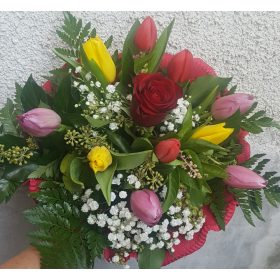 rózsa a tulipánok között