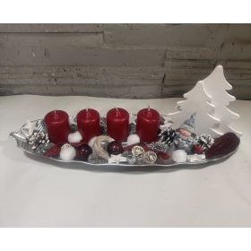 Adventi asztaldísz manó figurával