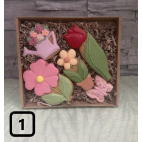 Nagy virágos kézműves mézeskalács szett