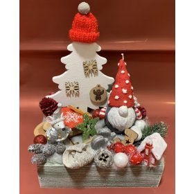 Manó gyertyás karácsonyi dísz