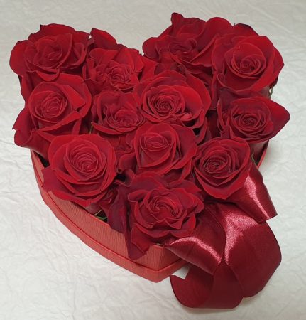Szív alakú rózsabox