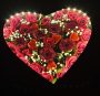 Szív alakú virágbox Led világítással és pezsgővel