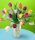 tulipánok vázával- 15 szál  